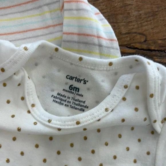 Carter's White and Cream Soft Cotton Bodysuits - Picture 2 of 2